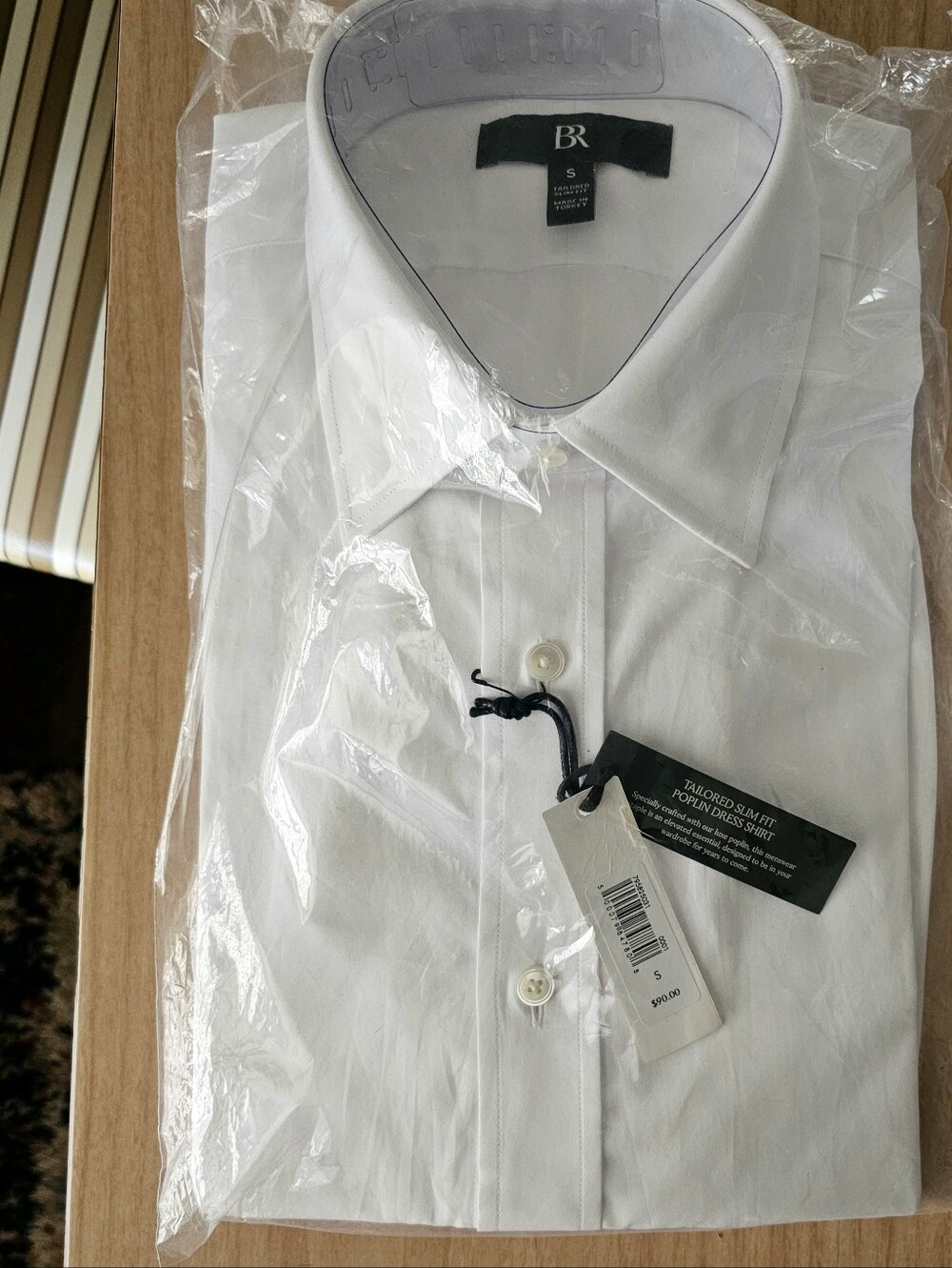 Banana Republic White And Blue Men's Poplin Dress Shirts